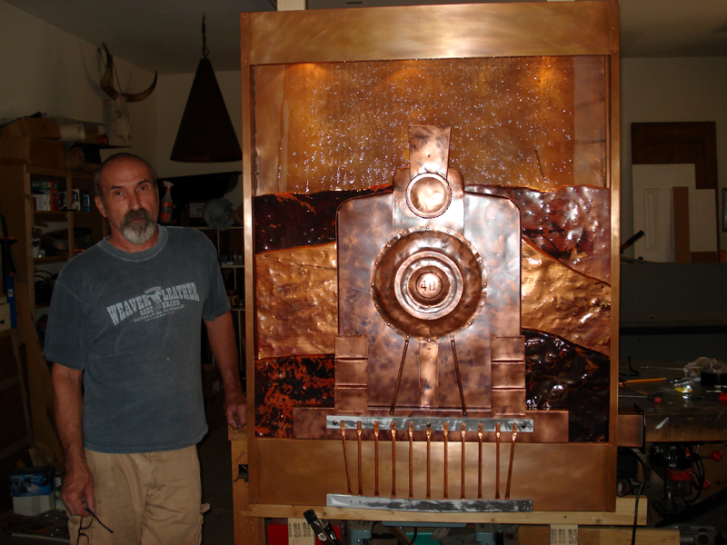 Copper Ghost Train Water Feature by Mike Dumas Copper Designs Inc. http://mikedumascopperdesigns.com/blog