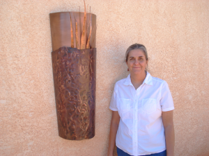 Large Copper Sconce w/ Textured Band