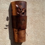 Copper Light Sconce with Vine Accent