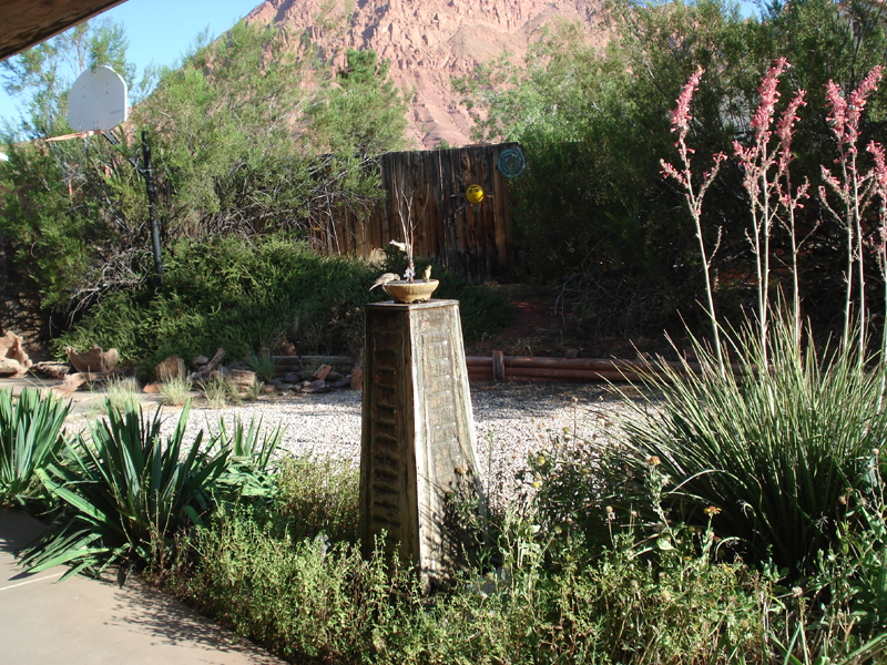 Birds Enjoying Copper Water Feature