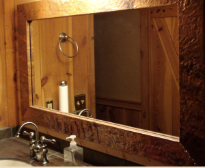 Leather Textured Copper Mirror