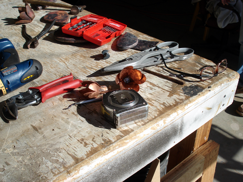 tools // handcrafting // artwork by hand // coppersmith tools at Mike Dumas Copper Designs.