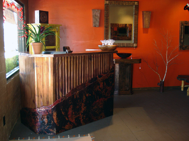Corrugated Copper Customer Service Desk