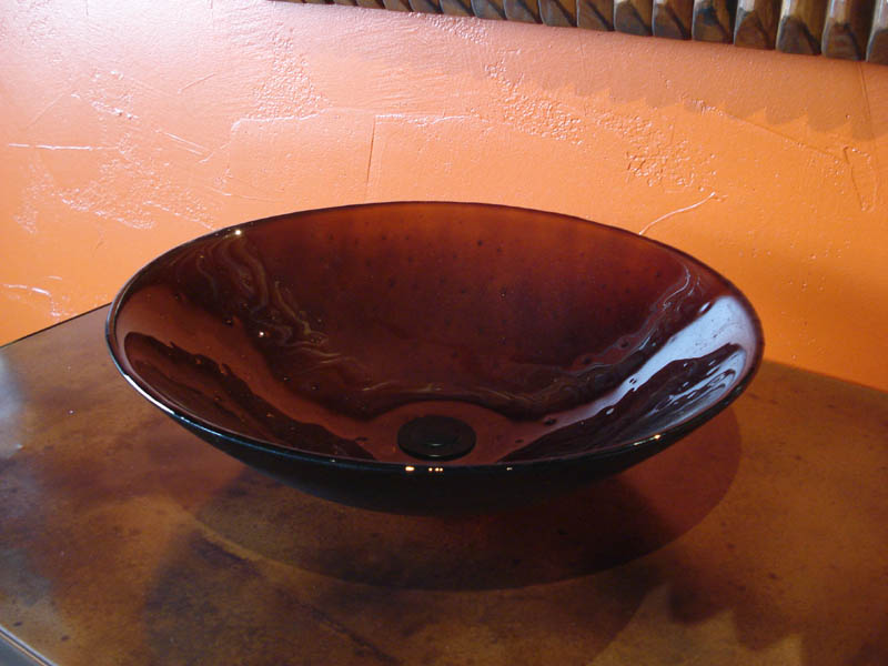 Amber Fused Glass Sink
