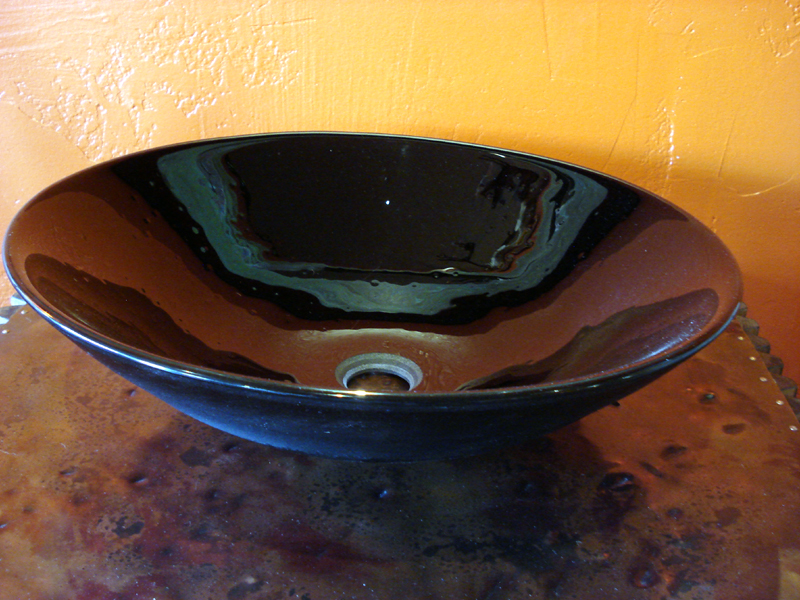 Fused Glass Black Sink