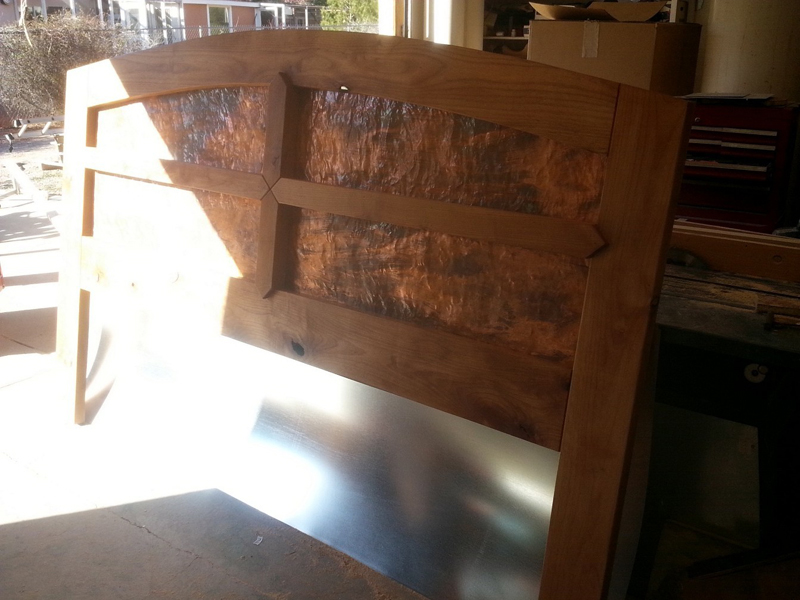 custom furniture // copper accent // rustic style // wood + copper furniture by Mike Dumas Copper Designs