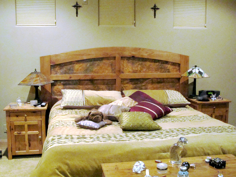 custom furniture // copper accent // rustic furnishings by Mike Dumas Copper Designs.