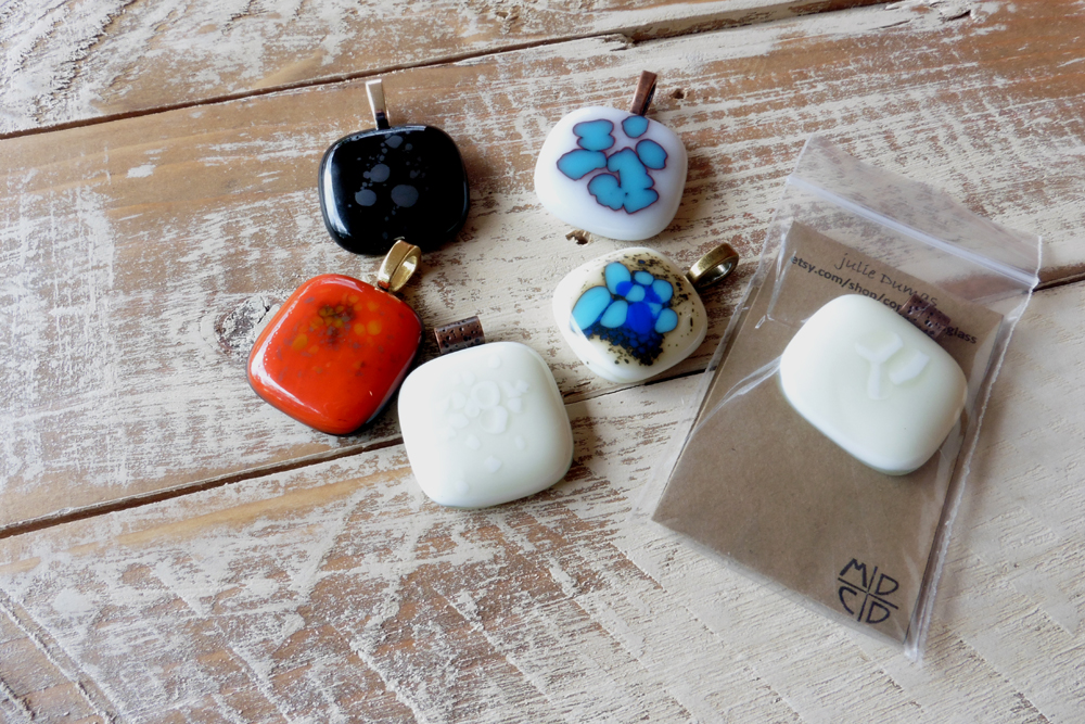 glass jewelry // fused glass // bold summer colors by julie Dumas of Mike Dumas Copper Designs.