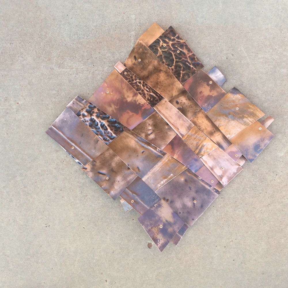 Abstract // woven recycled copper // square wall art by Mike Dumas Copper Designs
